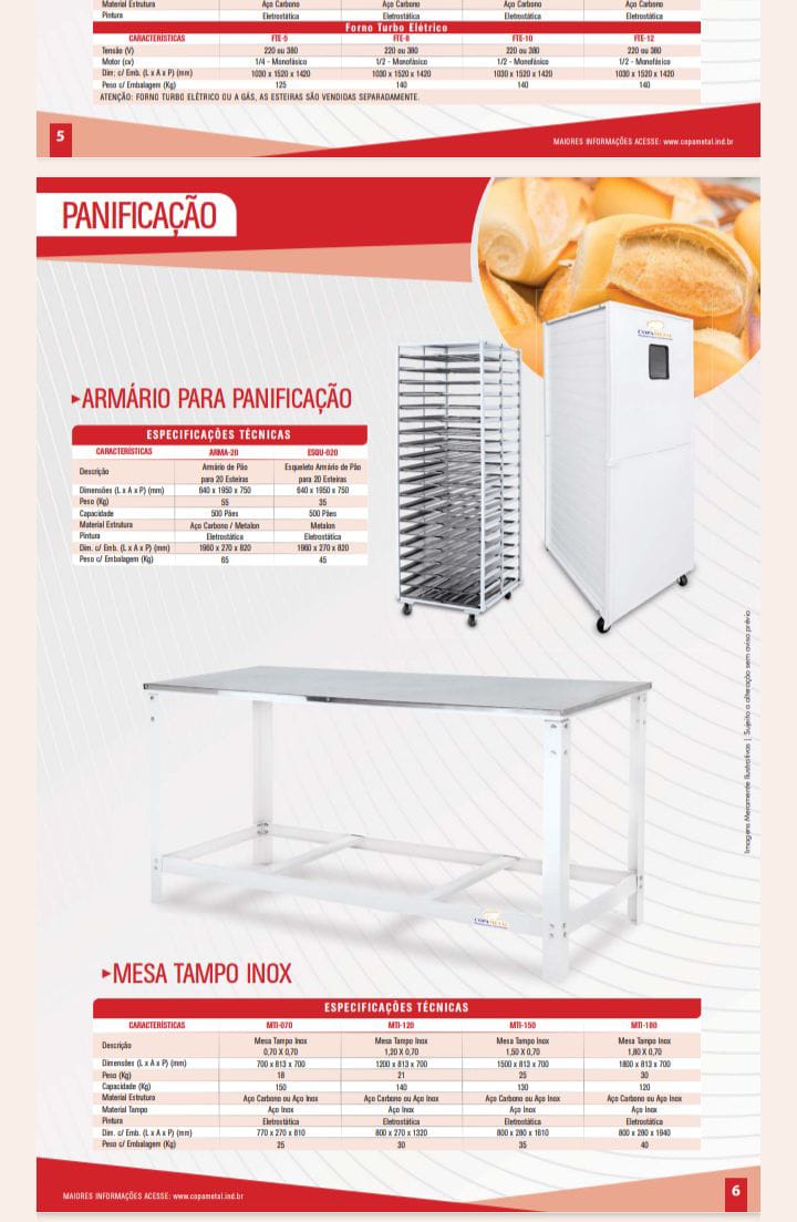 Armário para Panificação